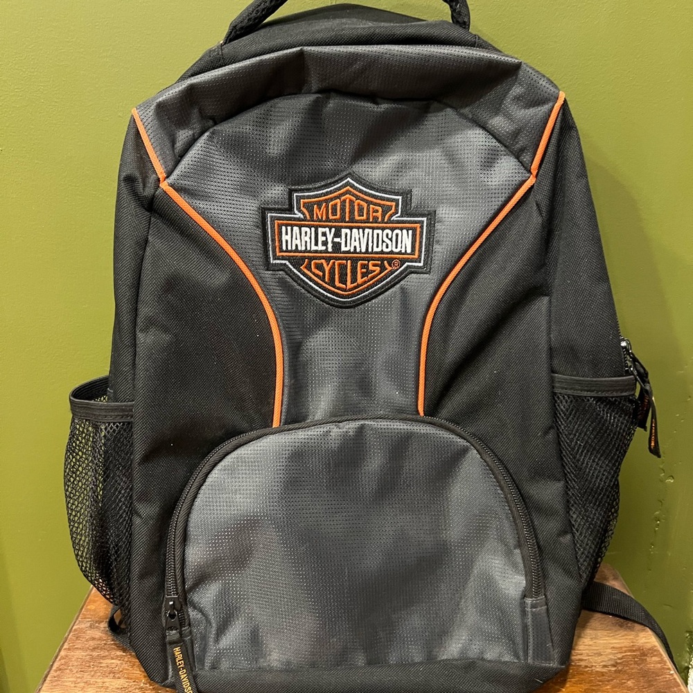 Harley-Davidson Bar Shield Lightweight Black And Gray Backpack Working Zippers